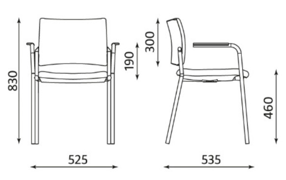 Посетителски стол ISIT ARM CHROME C